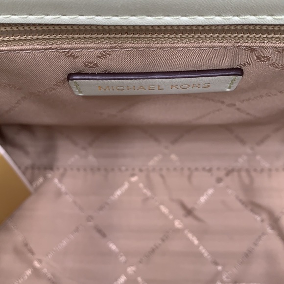 Michael Kors Carmen Medium Logo and Faux Leather Belted Satchel - Picture 14 of 14